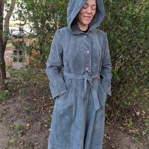 NWT TANO Suede Coat, Hooded, Full Length